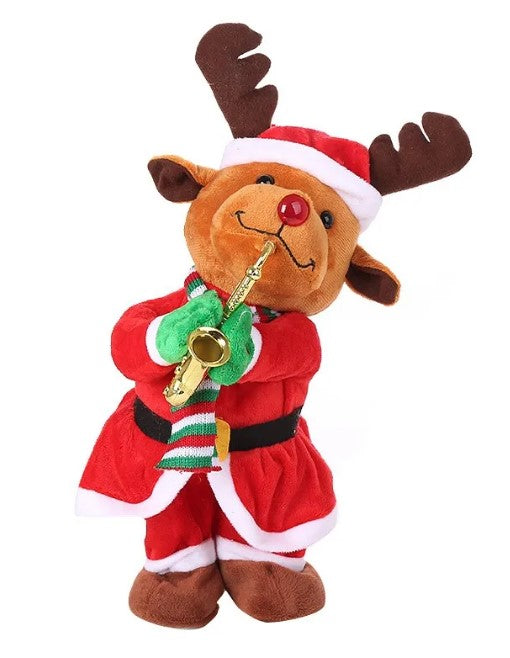 Saxophone-Playing Santa – Musical Christmas Figure with Lights