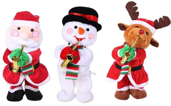 Saxophone-Playing Santa – Musical Christmas Figure with Lights